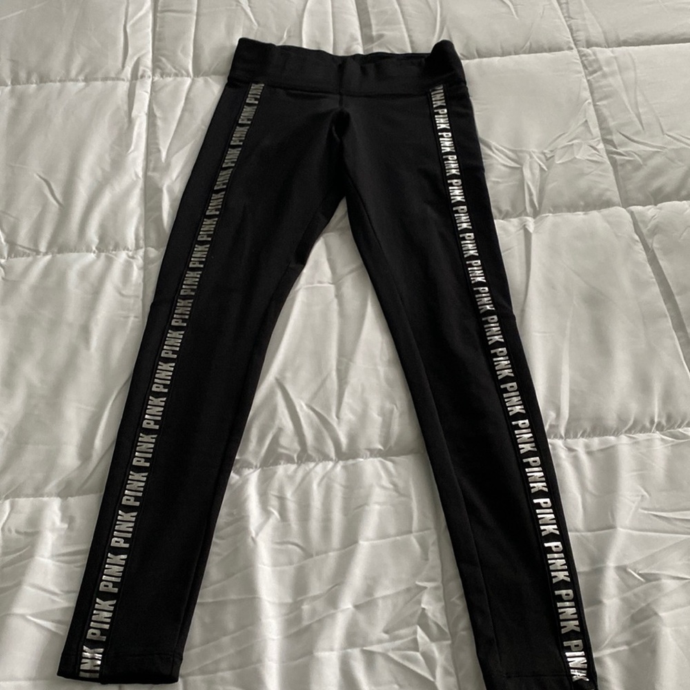 Pink mid rise cozy legging tights